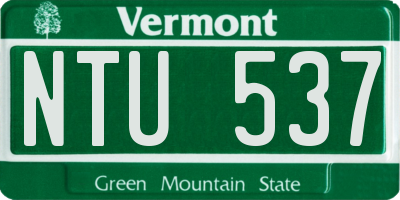 VT license plate NTU537