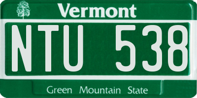 VT license plate NTU538