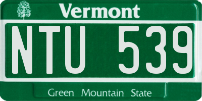 VT license plate NTU539