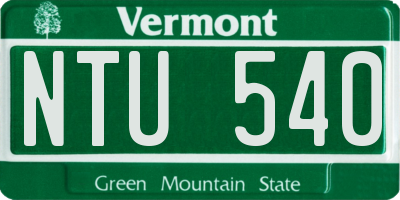 VT license plate NTU540