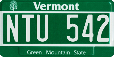VT license plate NTU542