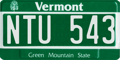VT license plate NTU543