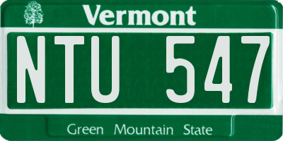 VT license plate NTU547