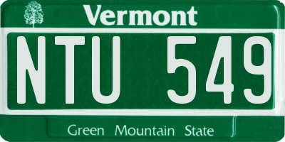 VT license plate NTU549