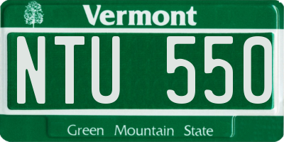 VT license plate NTU550