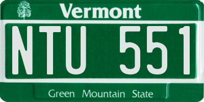 VT license plate NTU551