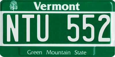 VT license plate NTU552