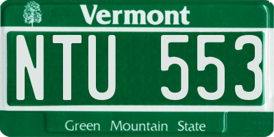 VT license plate NTU553