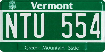VT license plate NTU554