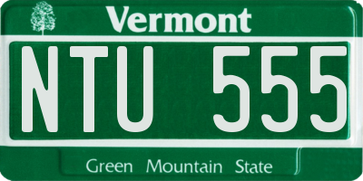 VT license plate NTU555