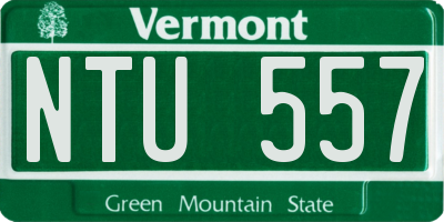 VT license plate NTU557