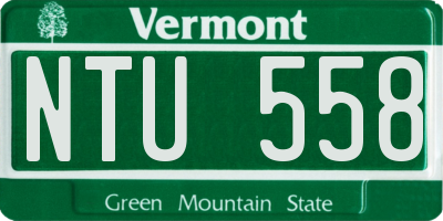 VT license plate NTU558
