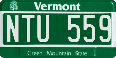 VT license plate NTU559
