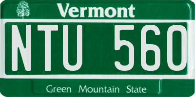VT license plate NTU560