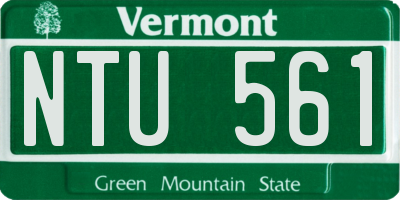 VT license plate NTU561