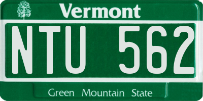 VT license plate NTU562