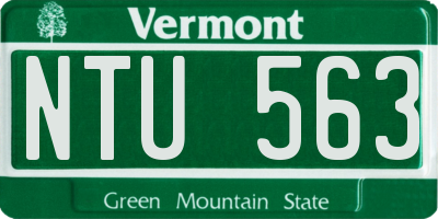 VT license plate NTU563