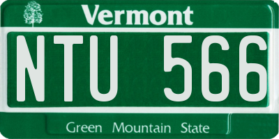VT license plate NTU566