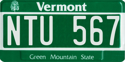 VT license plate NTU567