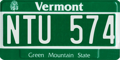VT license plate NTU574