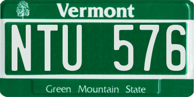 VT license plate NTU576