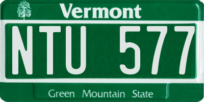 VT license plate NTU577