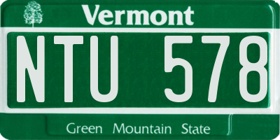 VT license plate NTU578