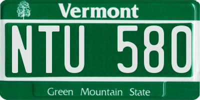 VT license plate NTU580