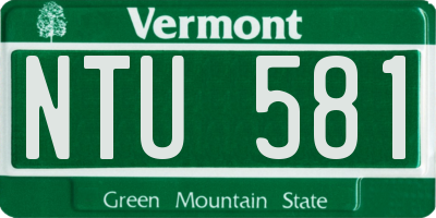 VT license plate NTU581