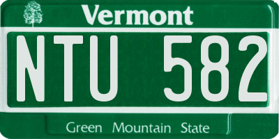 VT license plate NTU582
