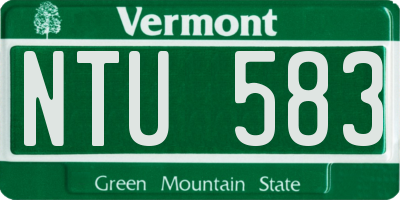 VT license plate NTU583