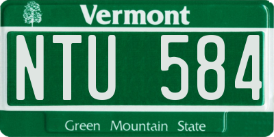 VT license plate NTU584