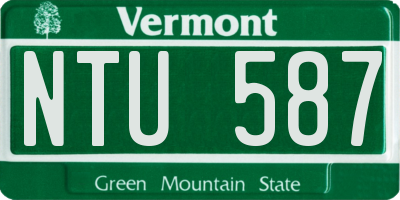 VT license plate NTU587
