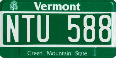 VT license plate NTU588