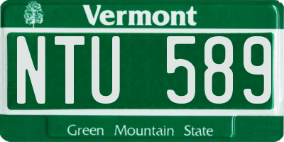 VT license plate NTU589