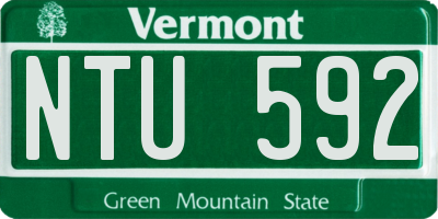 VT license plate NTU592
