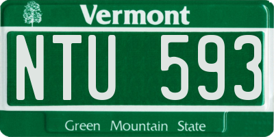 VT license plate NTU593