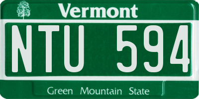 VT license plate NTU594
