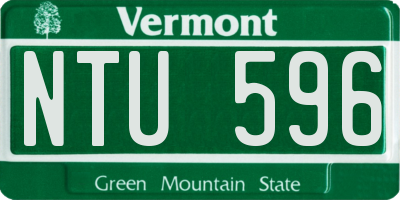 VT license plate NTU596