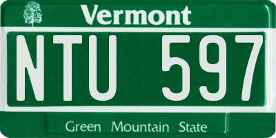 VT license plate NTU597