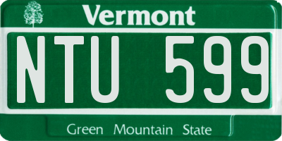 VT license plate NTU599