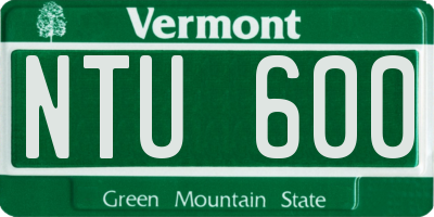 VT license plate NTU600