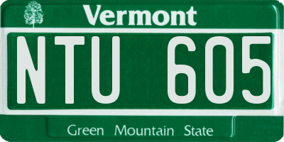 VT license plate NTU605