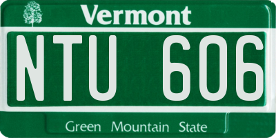VT license plate NTU606