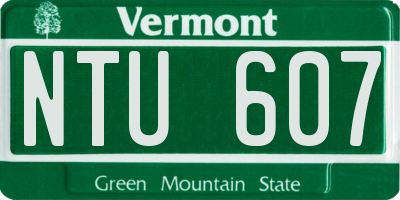 VT license plate NTU607