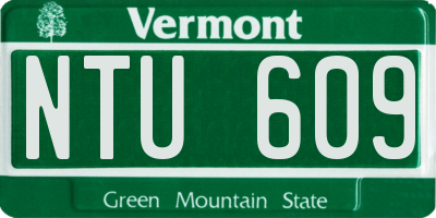 VT license plate NTU609
