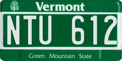VT license plate NTU612