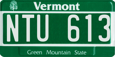 VT license plate NTU613
