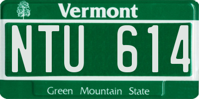 VT license plate NTU614