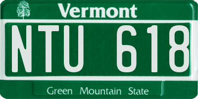 VT license plate NTU618